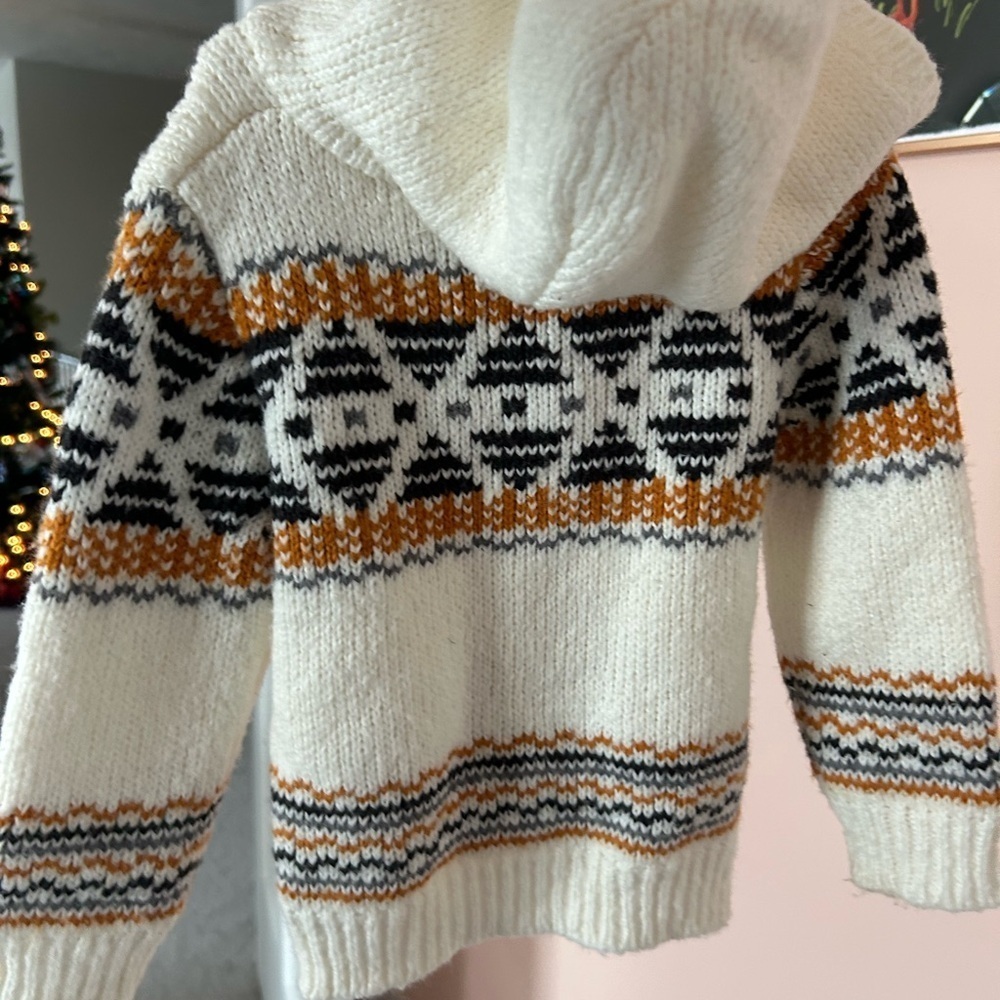 Mayoral Cream and Black Knit Sweater with Orange Accents - Picture 3 of 4